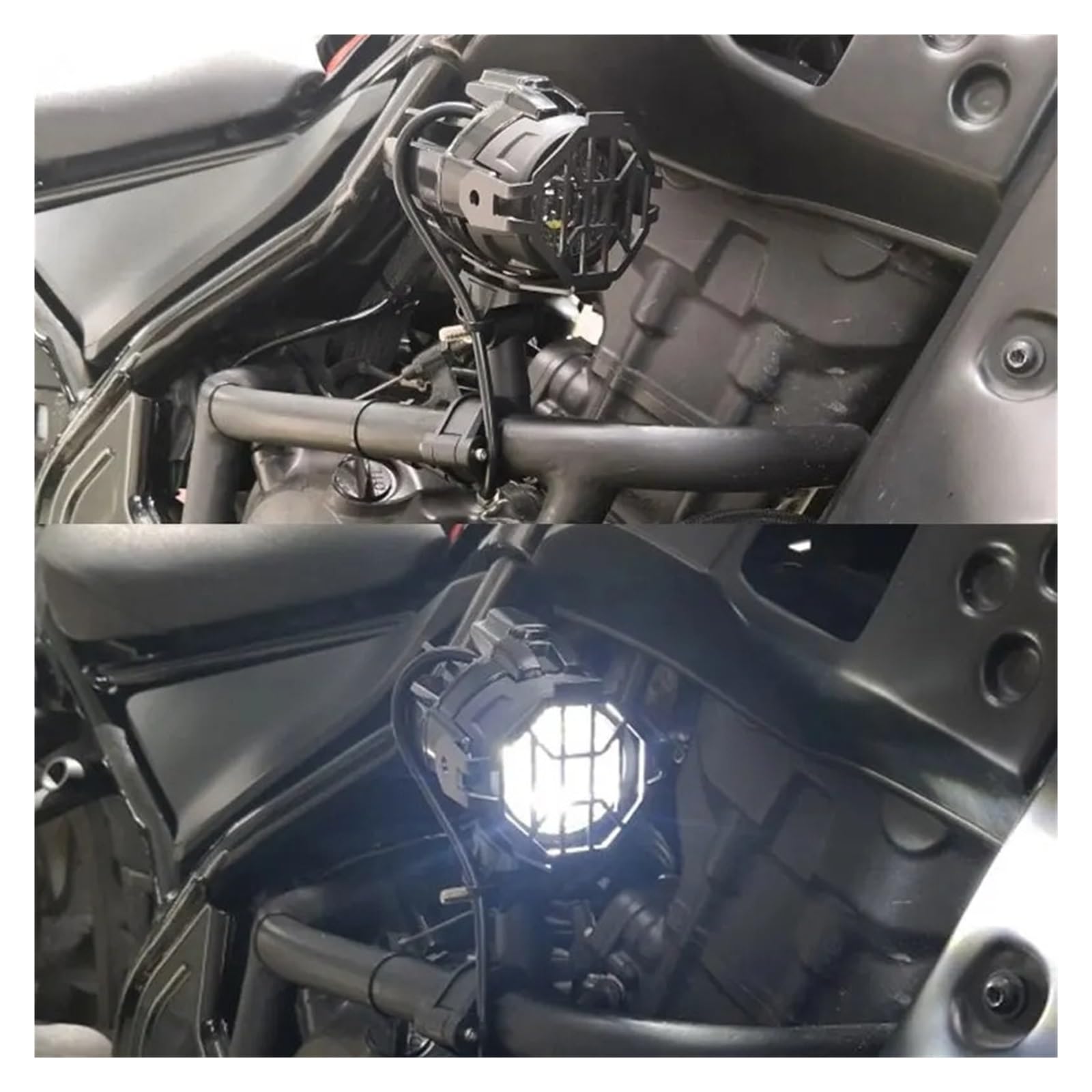 Luces Auxiliares De Conducción Universales Para Motocicleta Faro Antiniebla Delantero LED 4000Lm 12V 100W Resistente Al Agua 2 Uds Faro Redondo Moto(Light and cover)