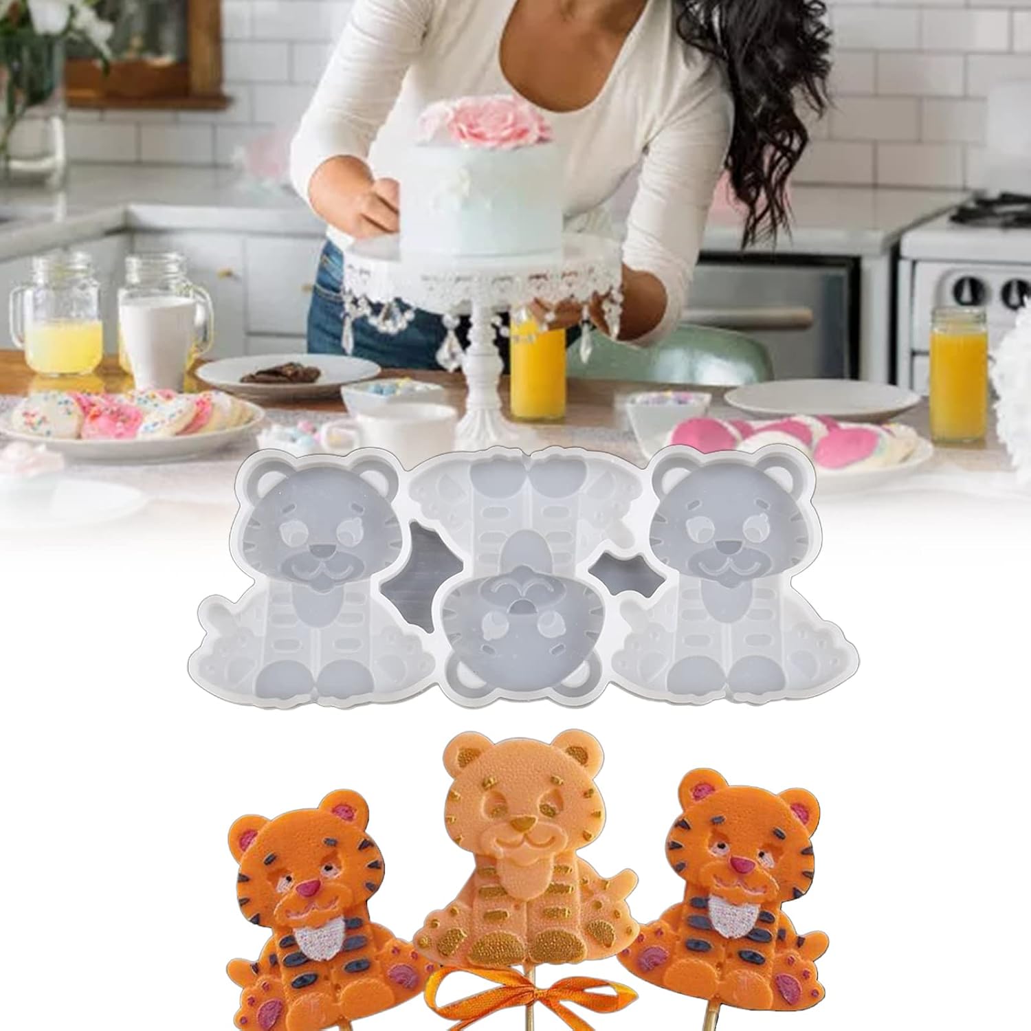 Candy Moulds Lollipop Shape Silicone Mold Lollipop Mould Home Chocolate Candy Baking Gadgets for Children image 5