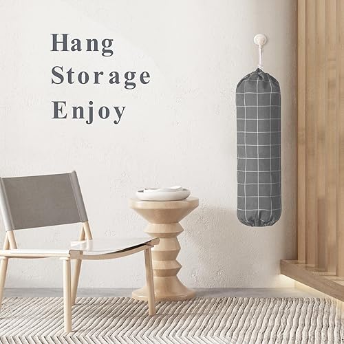 Miniatura 5 de TOGETRUE Soporte para bolsas de plástico, dispensador organizador de bolsas de plástico para montaje en pared, soporte de almacenamiento de bolsas