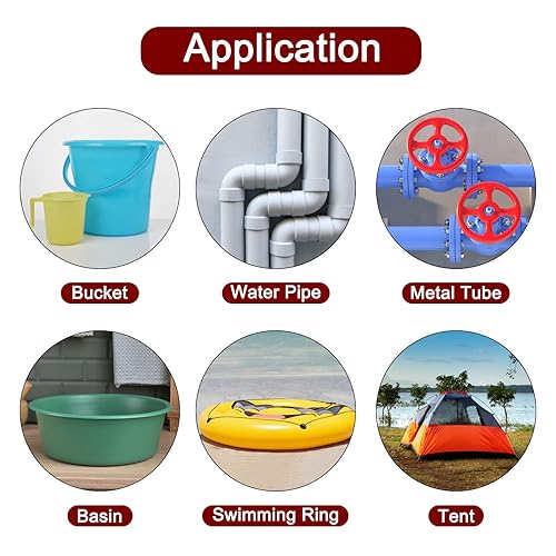 Miniatura 5 de HARFINGTON Cinta de sellado de parche impermeable de 4 "x 5' Cinta de reparación de fugas para cuboscubetas de plástico tubos de conducto, negro