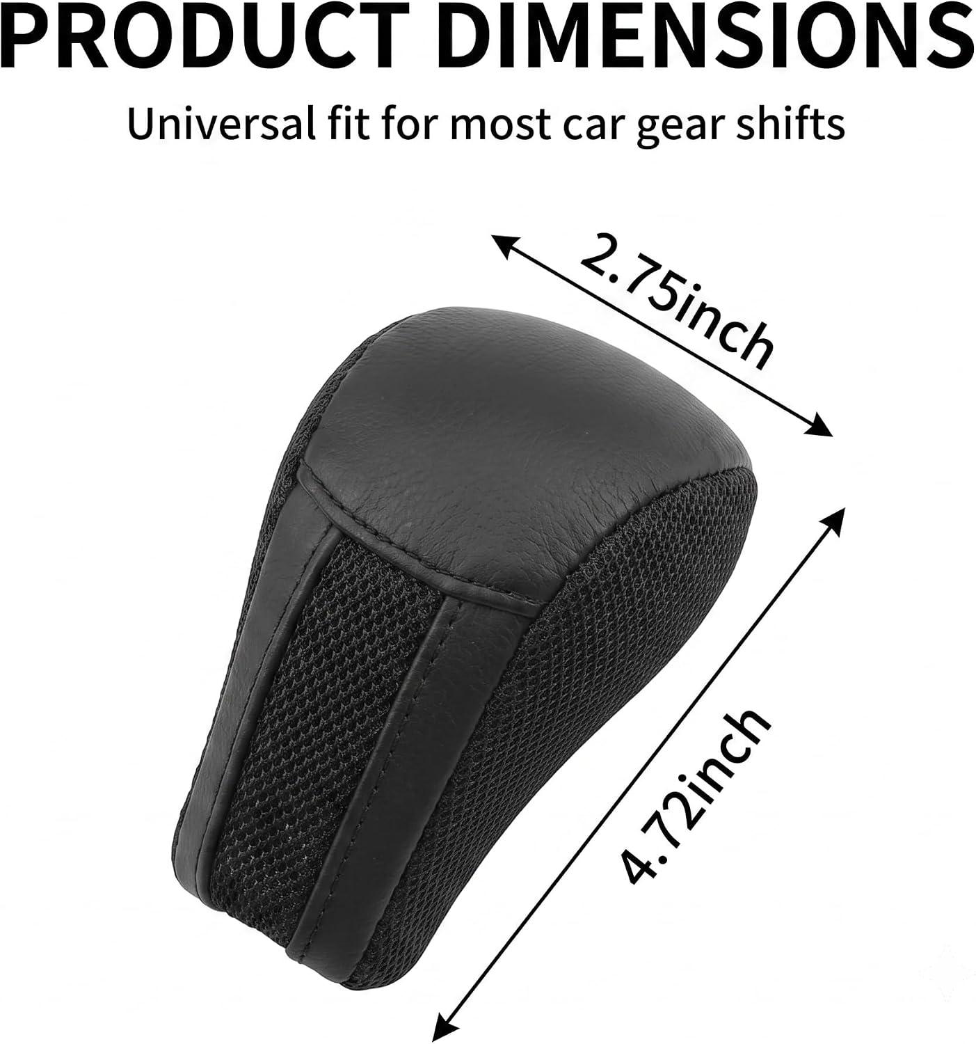 1 Pack Premium Car Gear Shift Cover, Anti-Slip Ice Silk Shifter Knob Protector, Breathable Auto Interior Decoration Accessories, Universal Fit for SUV, Truck, RV, Mens and Womens (Black) image 2