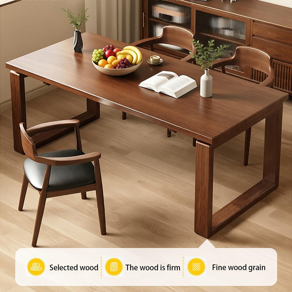 Table A Manger Bois, Table De Salle A Manger pour 4 À 6 Personnes, Tables De Cuisine Rectangulaire, Facile À Assembler pour Cuisine, Salon(120 * 60 * 75cm)