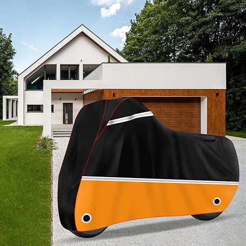 Miniatura 6 de Funda para motocicleta, impermeable para todas las estaciones, para exteriores, con empalme de línea inclinada, XXL, se adapta a Harley Davidson de