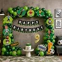 FI - FLICK IN 48 pcs Football Theme Decoration 9th Birthday for Boys Football, Cutouts Props , Balloons & Cake Topper (Pack of 48, Multicolor) gallery image