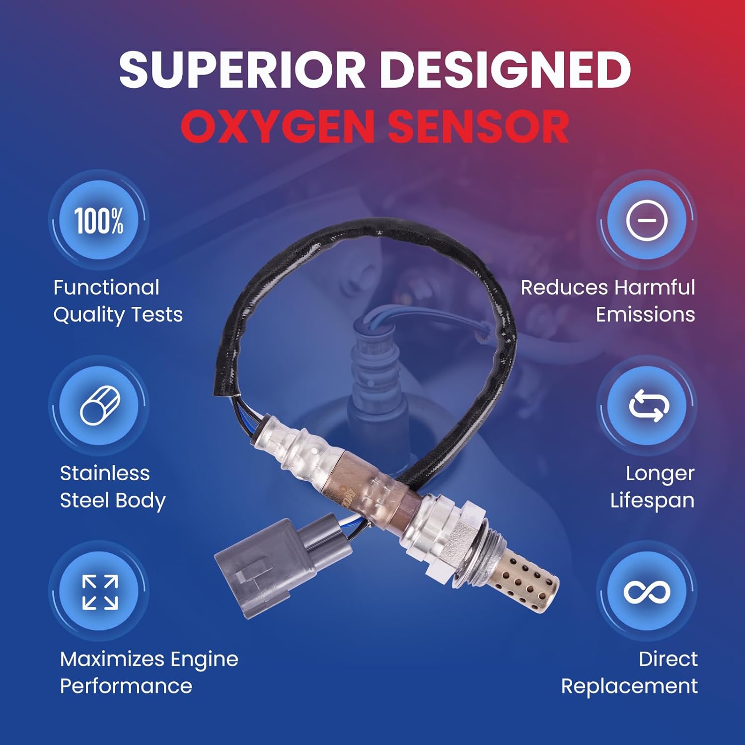 MOCA 2 Pcs Downstream Oxygen Sensors Fit 2002-2006 for Toyota Camry 3.0L & 2004-2006 for Lexus ES330 3.3L & 2004-2008 for Toyota Solara 3.3L & 2002-2003 for Lexus ES300 3.0L