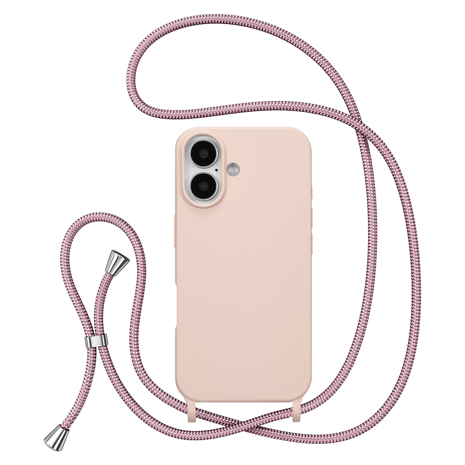 ZTOFERA for iPhone 16 Plus Case with Strap,Crossbody Phone Case with Adjustable Neck Shoulder Lanyard,Soft Silicone Shockproof Protective Phone Cover