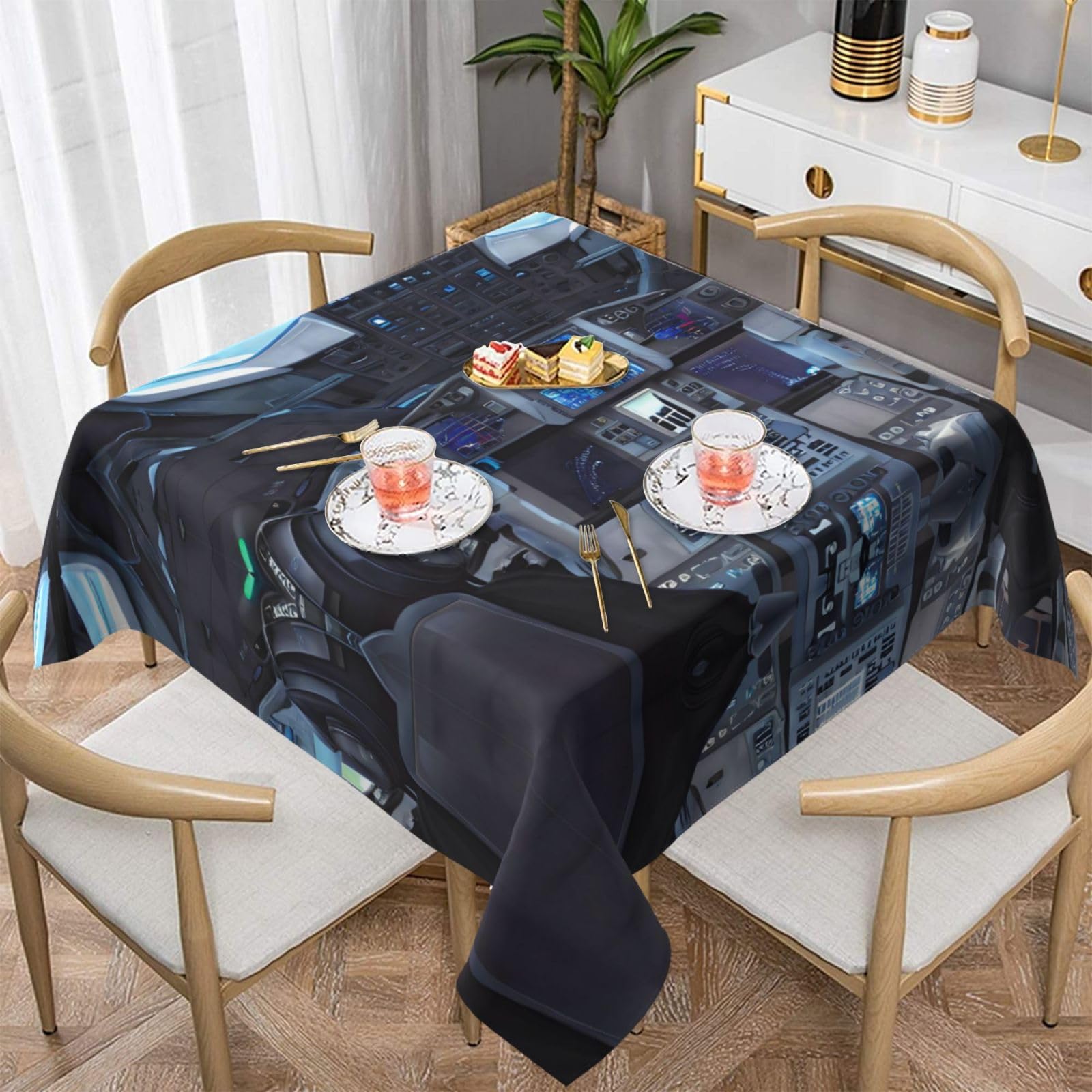 Nappe carrée décorative anti-pli pour vos repas chaleureux autour de la table à manger