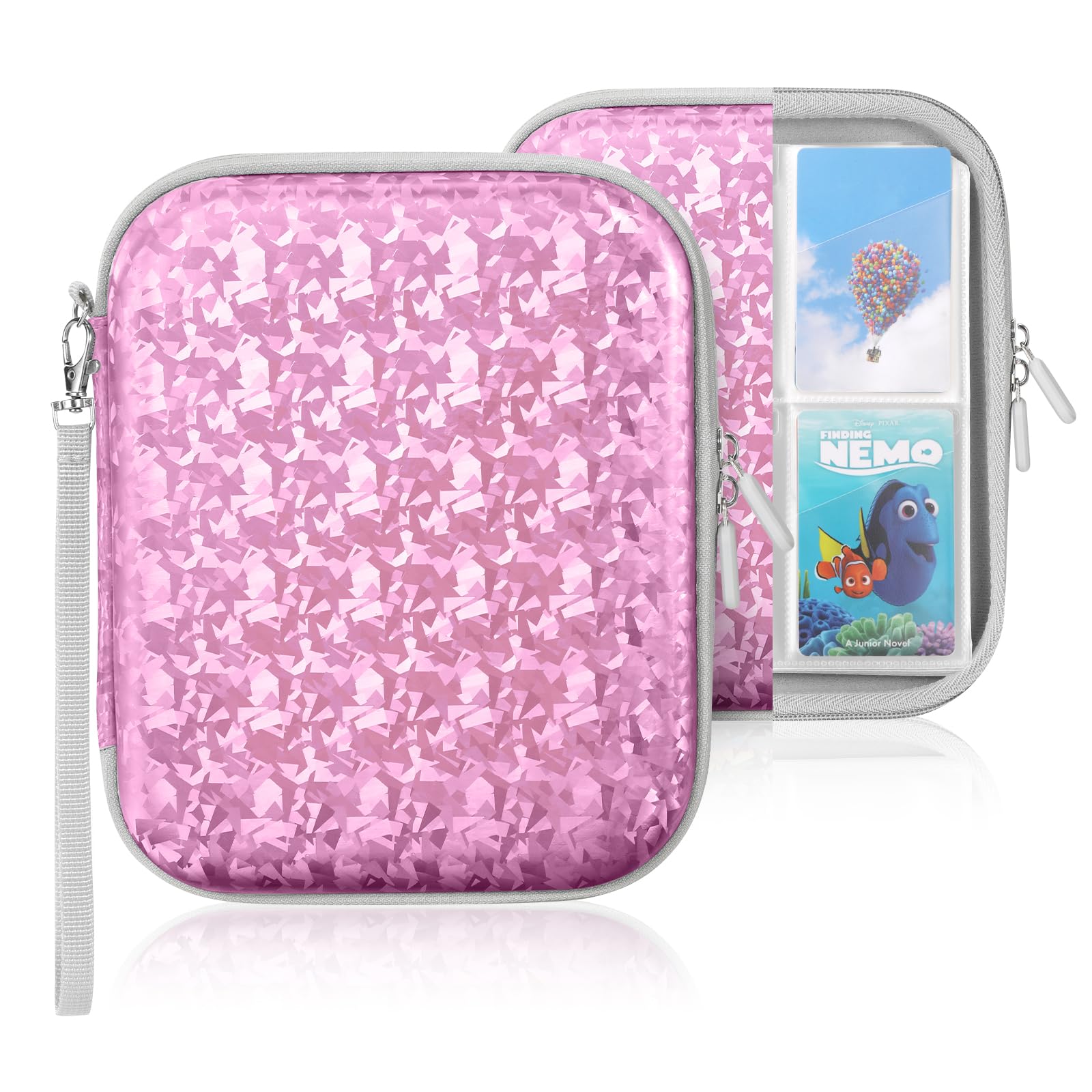 Jaffzora Card Holder for Yoto Cards - 120 Pockets Waterproof & Scratch-Resistant Card Organizer, 7 * 1.7 * 8.6 in Binder for Audiobook Playing Cards - Perfect for Kids & Adults (Sparkly Pink) — image 1