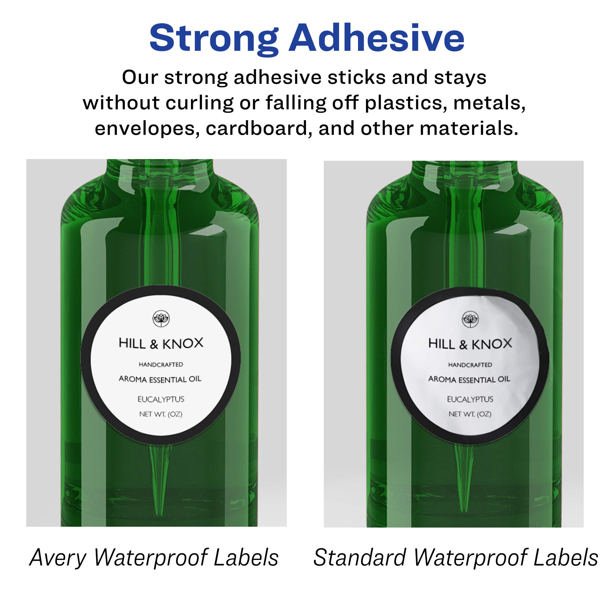 Avery Etichette rotonde impermeabili durevoli con alimentazione sicura, diametro 5,1 cm, 600 etichette impermeabili resistenti agli strappi e all'olio, etichette stampabili a getto d'inchiostro a base