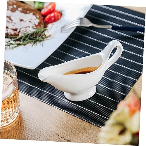 Miniatura 2 de Taza de cerámica para salsa de leche con mango ergonómico para aderezos de ensalada, mantequilla caliente de miel