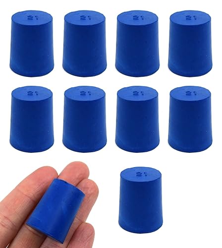 Miniatura 1 de 10 tapones de neopreno, sólido - azul - Tamaño: 0.827 in inferior, 0.945 in superior, 1.102 in de longitud - Adecuado para usar con petróleo,