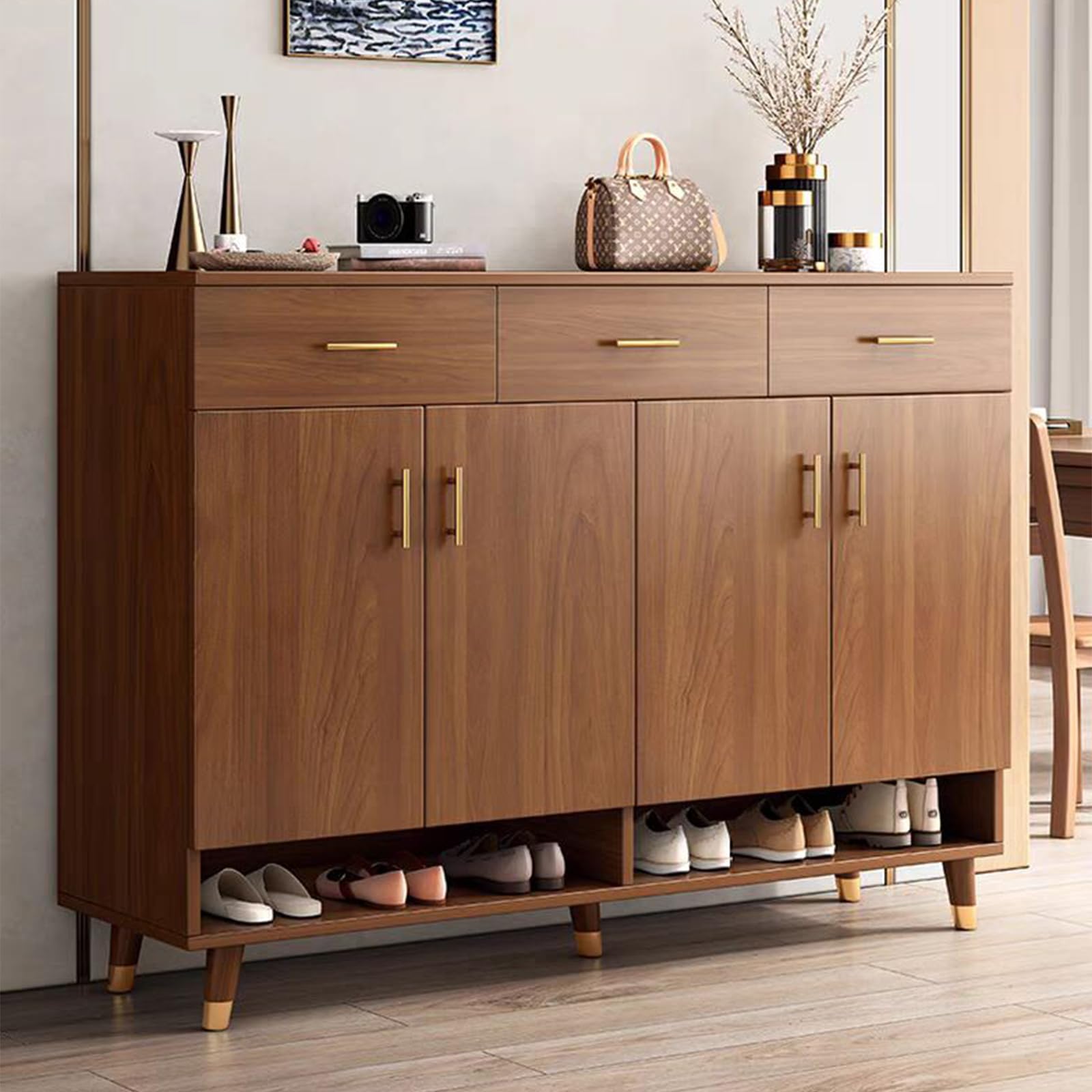 Meuble à Chaussures étroit Pour Entrée - Rangement Tiroirs Rabattables, Design Moderne