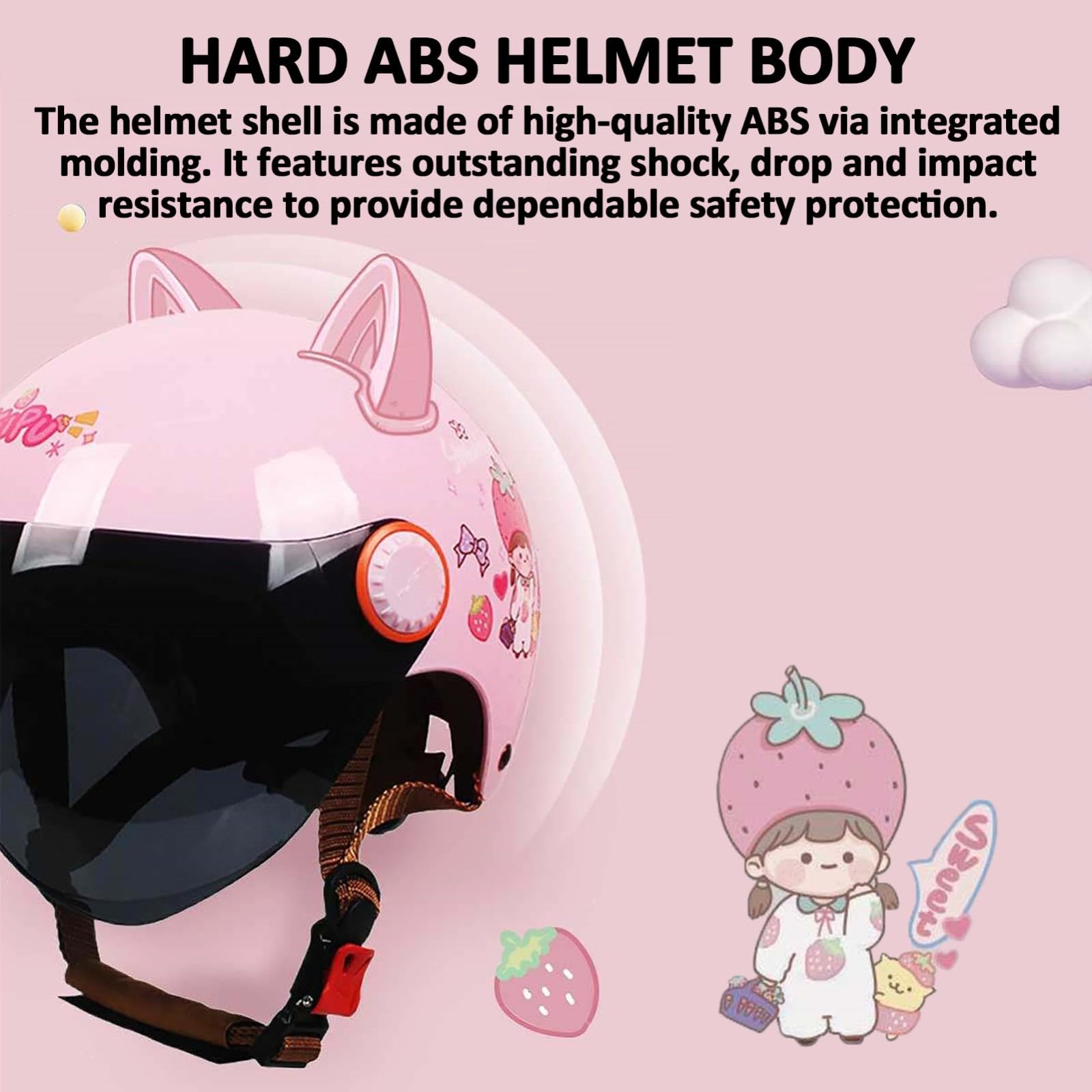 Casco De Moto Abierto con Visera Y Diseño De Dibujos Animados para Niños Y Niñas, Casco Jet para Motociclistas De 3 A 12 Años, Homologado Según La Normativa ECE 22.06