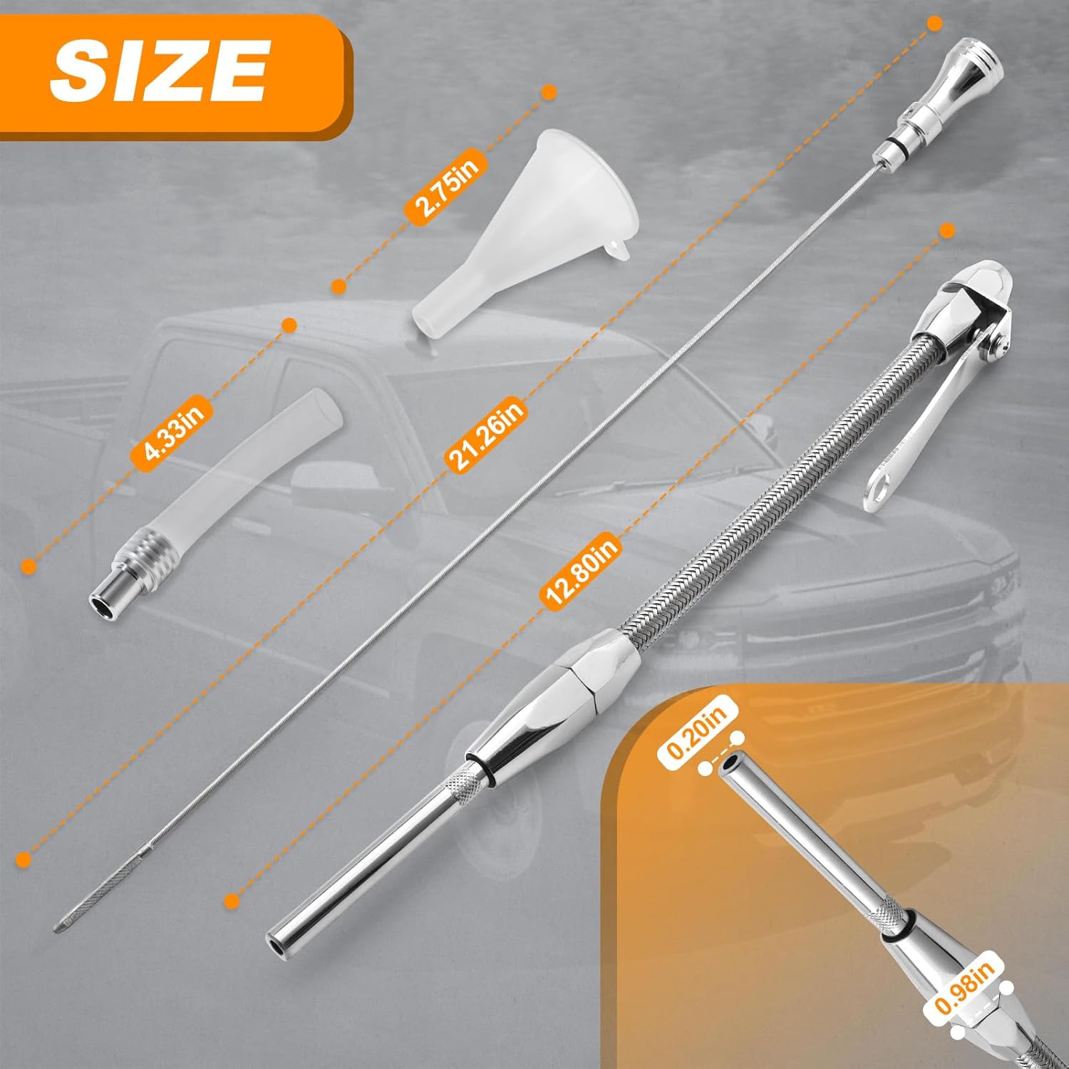 HAHAHA SBC 305 Chrome Dipstick.Upgraded Chrome Dipstick. 1980-UP SB Compatible with Chevrolet Flexible Engine Oil Dipstick .Small Block SBC 265 283 305 327 350 383 400.