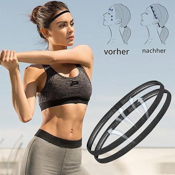 Blooms Men's Women's Hair Band Boys Children Hair Bands 6 Pieces Elastic Headband Men's Sports Hair Band Men Thin Non-Slip Headbands Hair Band Men Women for Football Yoga Running