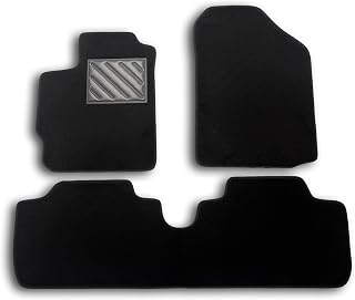 Yaris II Toyota Floor Mats 2005-2011, Customized, 4 Piece Set Black | Car mats in black carpet with reinforced rubber coating and stable fit