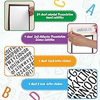 Vista 4 de PerKoop 36 hojas de suministros para tableros de póster de feria científica, 24 subtítulos autoadhesivos para presentación, 4 títulos para proyectos