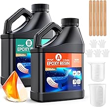 ISTOYO Epoxy Resin 2 Part, 4.3 kg/128OZ Epoxy Resin Set, Large Capacity Resin, Liquid Capacity Ratio 1:1, High Transparent, High Gloss, Non-Yellowing, Epoxy Resin for 3D Products, Cast Wood Coating