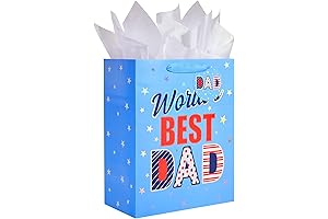 Bobobag 13'' Large Father's Day Gift Bags with Tissue Paper (HAPPY FATHER'S DAY)