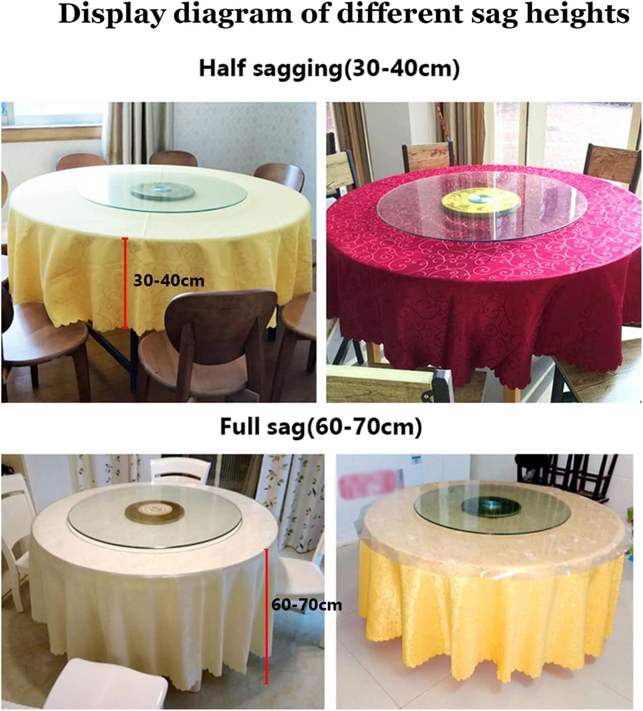 Polyester Tablecloths Tablecovers Round Table Cloth Home Hotel Restaurant Wedding Party Multicolour Flower Table Covers Yellow Round 240CM