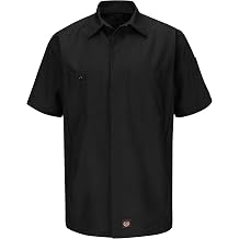 Red Kap Mens Size Short Sleeve Solid Crew Shirt, Black, Large/Tall