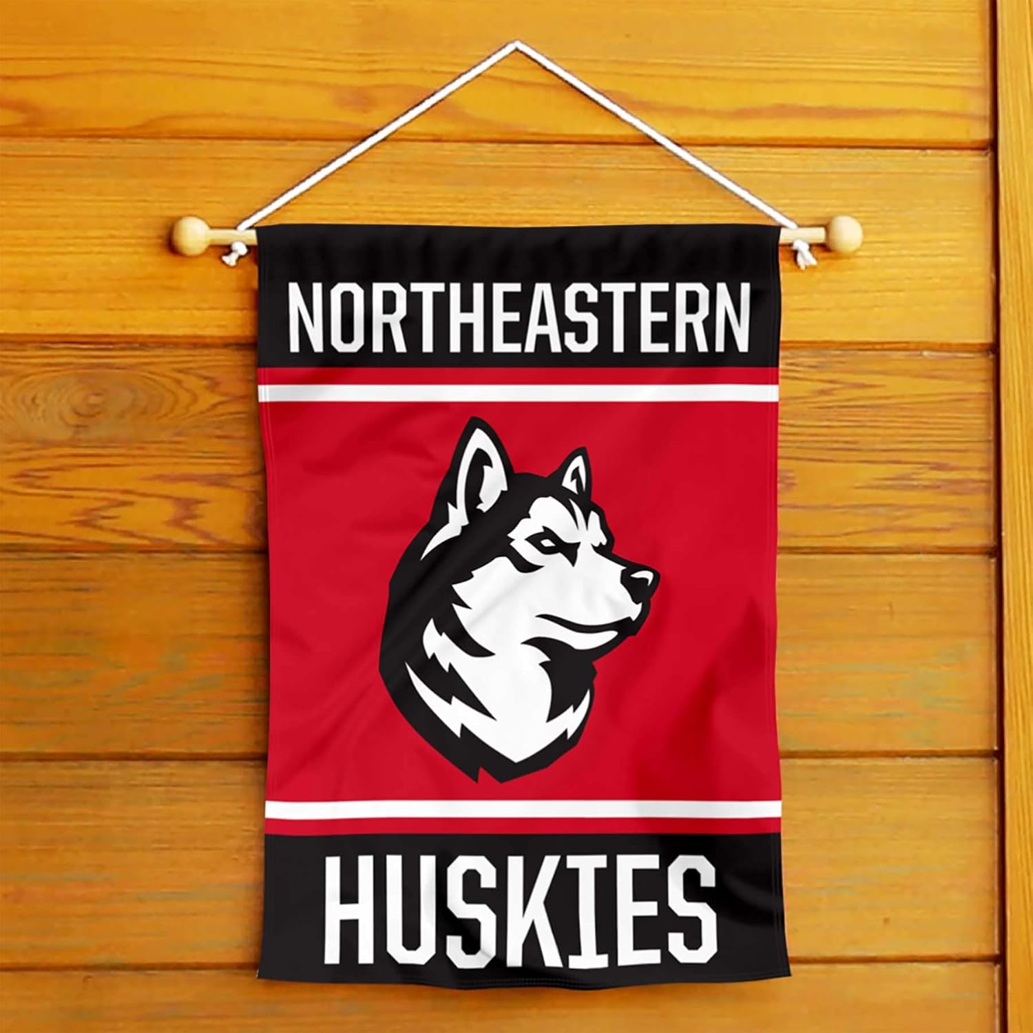 College Flags & Banners Co. Northeastern Huskies Double Sided Garden Banner Flag - Image 4