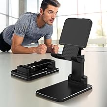 Phone Stand for Desk,Fully Adjustable Foldable Phone Holder,Metal Base with Anti-Slip Pad,Thick Case,Compatible with iPhone 17 Pro Max/Air/17 Pro/17/16/16e,15,All Phones,Portable Office Accessories