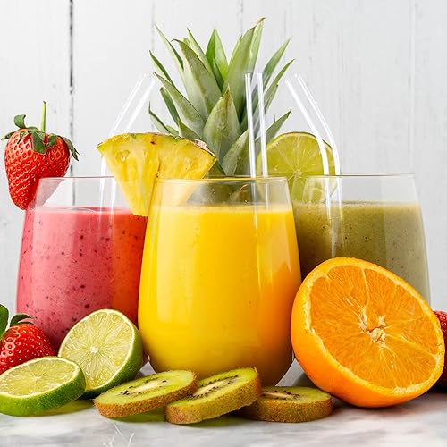 Miniatura 4 de AKONEGE Paquete de 6 popotes de vidrio reutilizables transparentes de 0.335 x 0.394in, 3 popotes de vidrio rectos y 3 doblados con 2 cepillos de