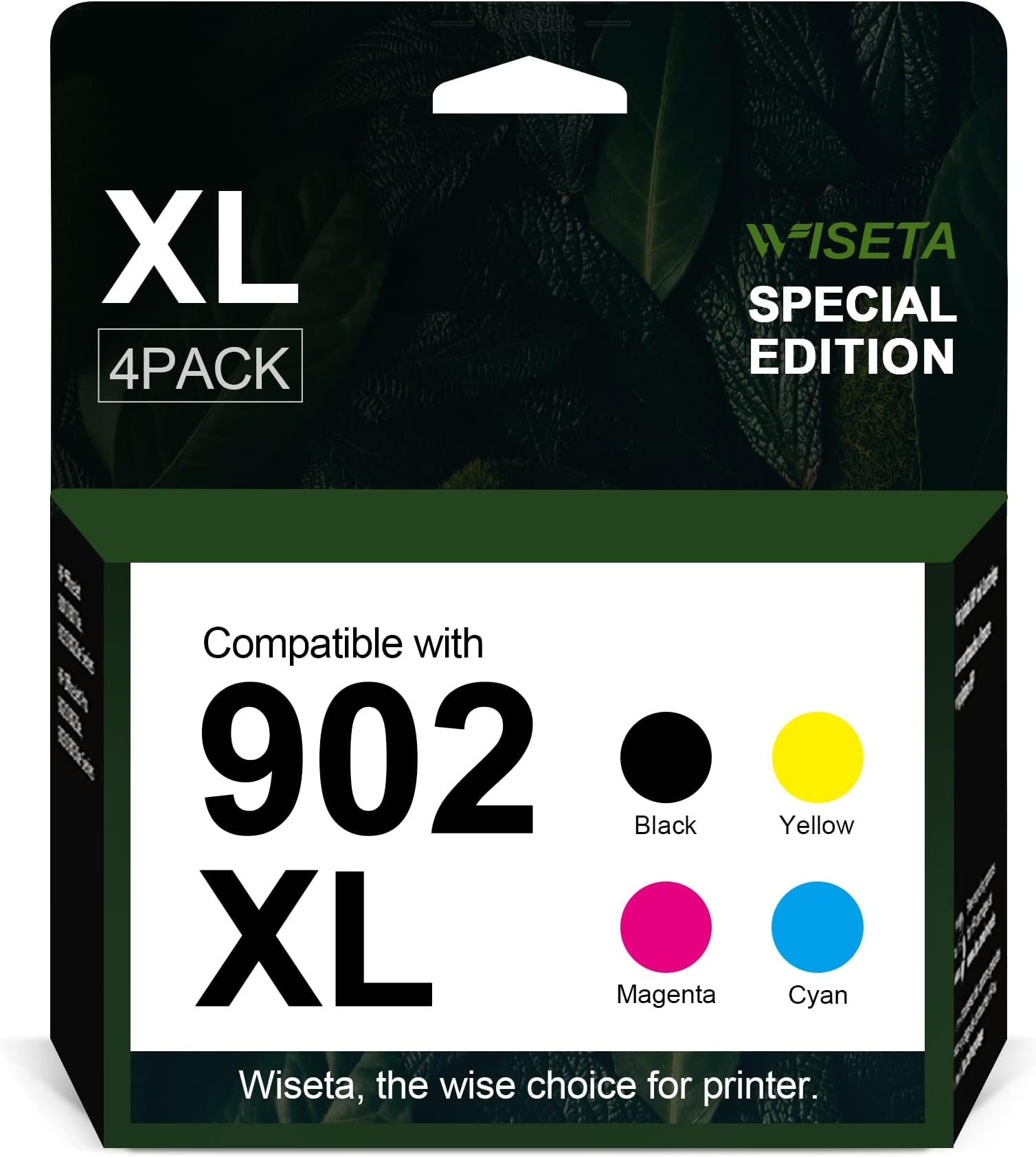 WISETA 902XL Ink Cartridge Replacement for HP 902XL 902 XL Ink Cartridges to use with OfficeJet Pro 6978 6968 6958 6962 6970 6954 6960 6979 6950 Printer Tray (Black Cyan Magenta Yellow, 4 Pack)