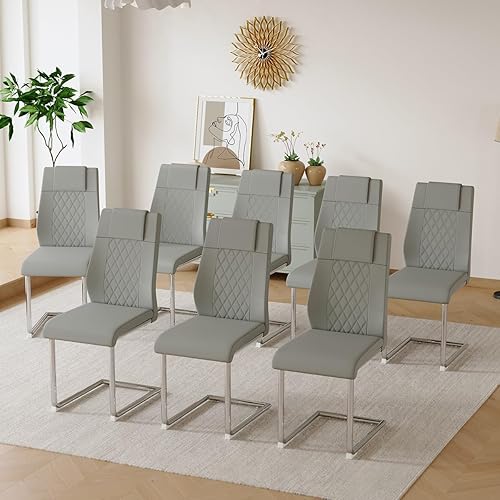 Miniatura 23 de gopop Juego de 6 sillas de comedor, sillas de comedor modernas con patas de metal electrochapado, sillas de cocina para sala de estar, sillas Pierna