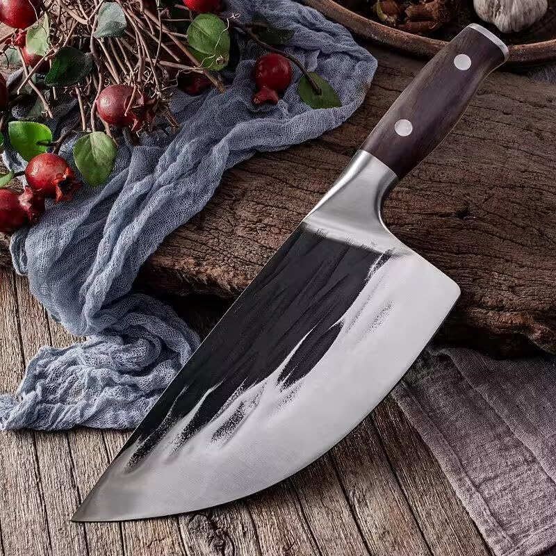 Meat Cleaver,Cleaver Knife 8 Inch Handmade Forged Cleaver High-carbon Bone Chopper Traditional Butcher Slicing Knife Stainless Steel Butcher Knife Forged Cleaver, LAMAJIGA5844