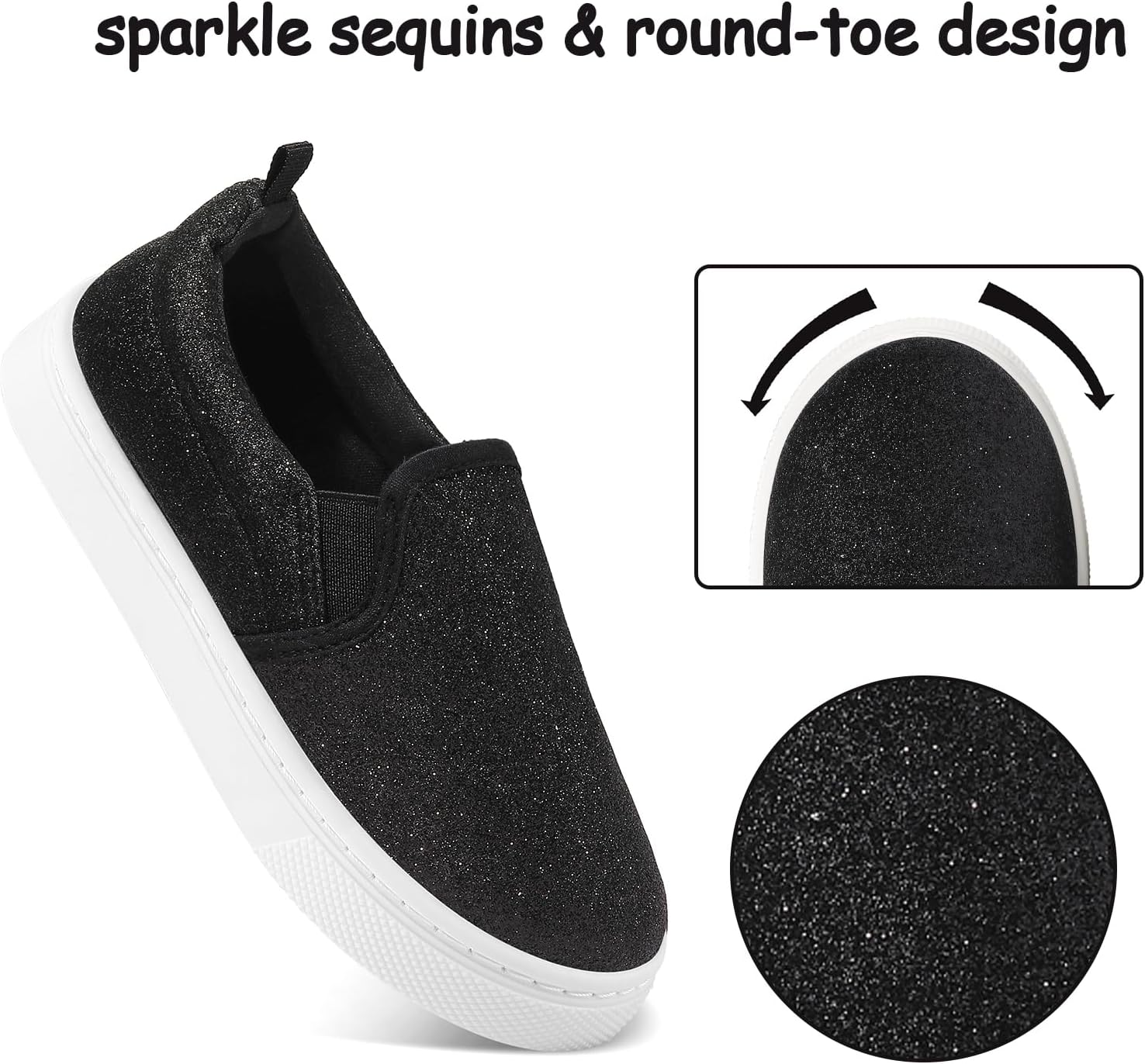 K KomForme Toddler Sneakers for Girls Boys Slip On Canvas Walking Shoes - Image 4