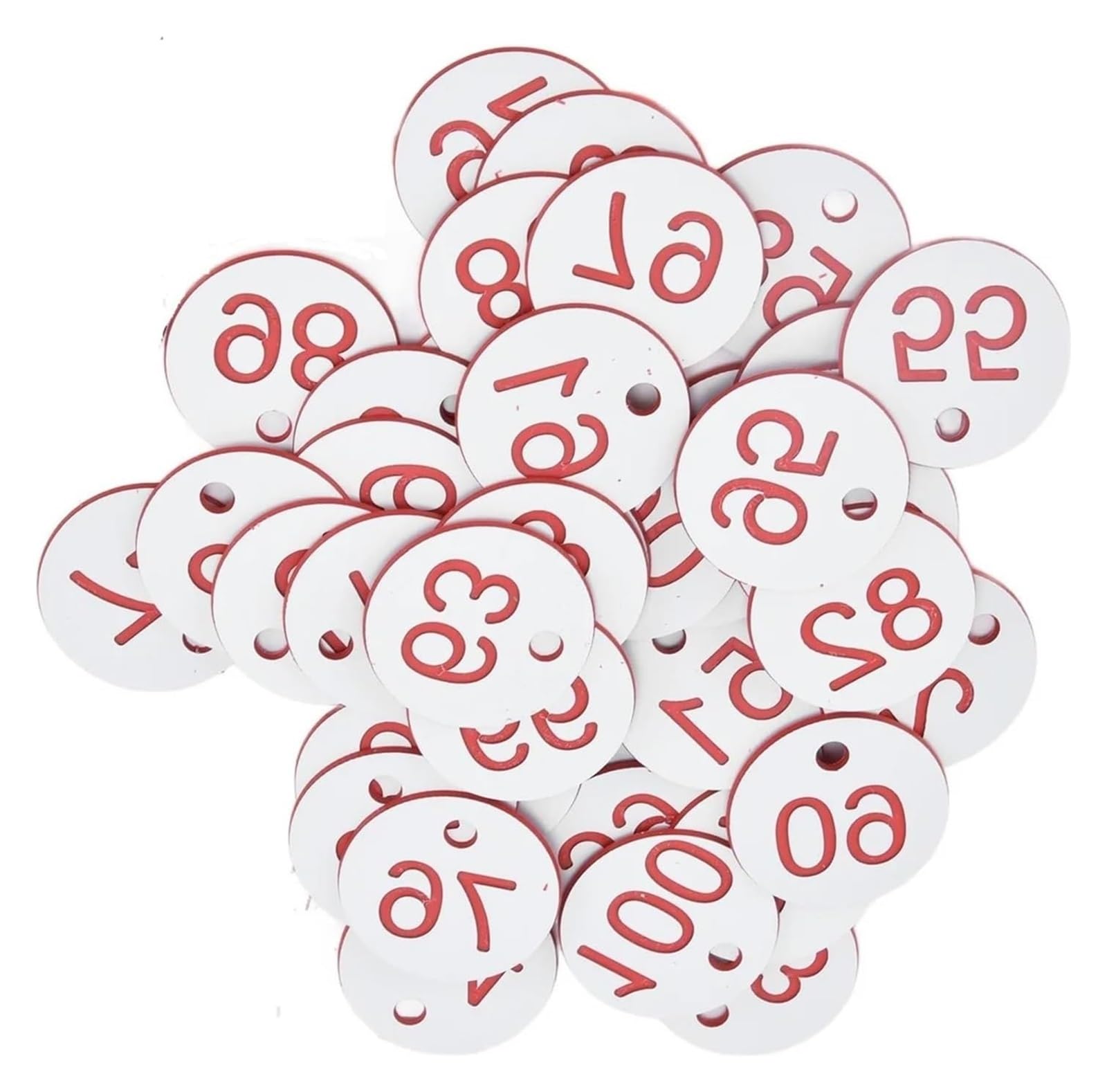 Plastikowe zawieszki z numerami, Okrągłe grawerowane przywieszki z numerami sekwencyjnymi ABS. Opakowanie 100 sztuk wielokolorowych o średnicy 3,5 centymetra(Green)