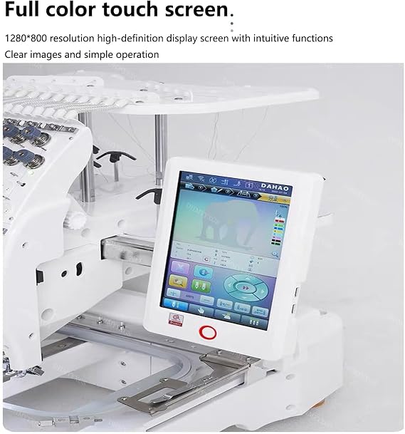 12-Needle Commercial Embroidery Machine - High-Speed 1200SPM, Mirror Flat & 3D Design for Hats, T-Shirts, Jackets - Perfect for Industrial Use