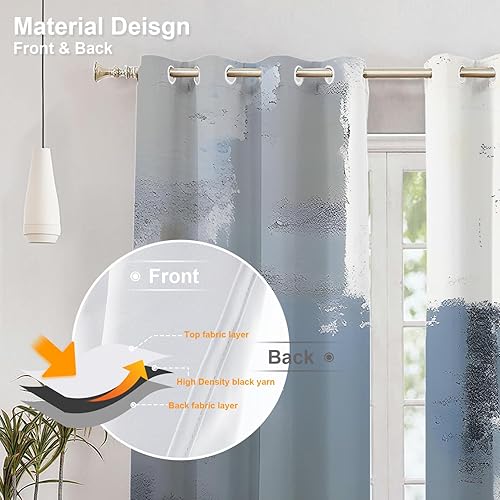 Miniatura 323 de Cenefas de cocina modernas con patrón de cobre marrón dorado para ventanas, cenefas opacas abstractas de marcas de arañazos y cortinas opacas