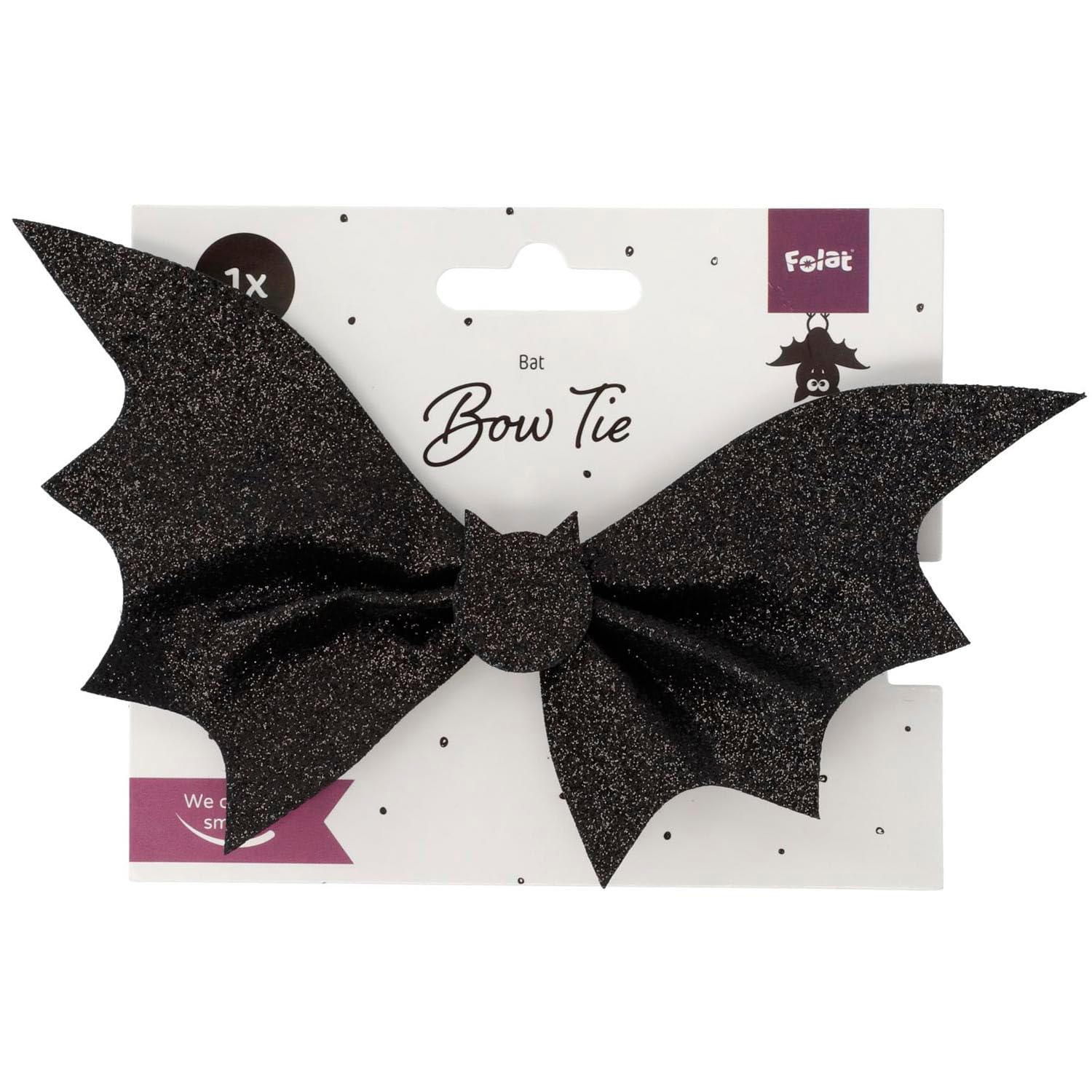 Folat 23860 23860-Happy mucha nietoperz, czarna impreza Halloween, wielokolorowa