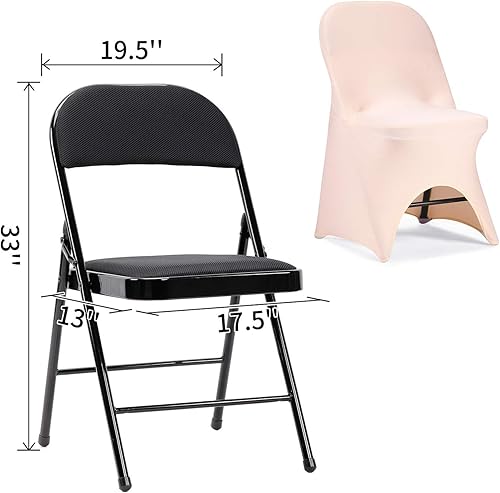 Vista 145 de Funda de silla Peomeise plegable, de elastano para banquete de boda, comedor, evento. Blanco