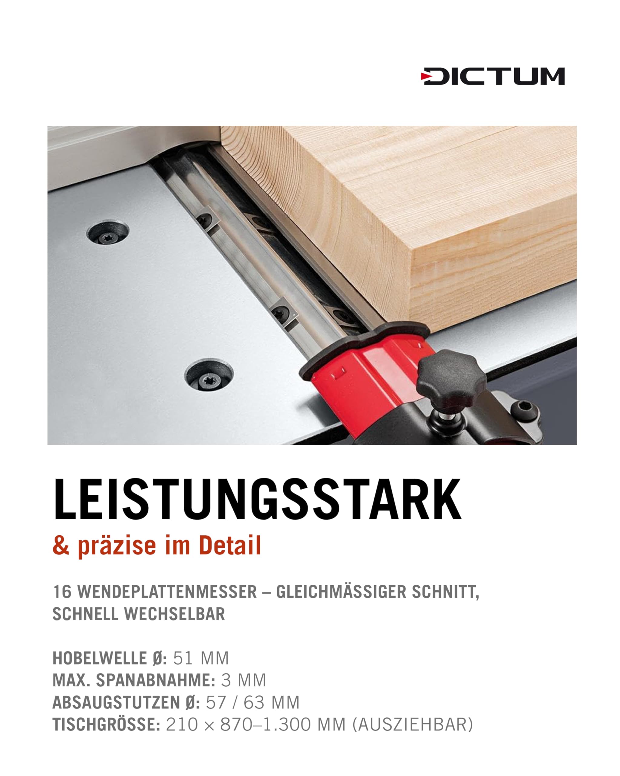 Shinko AH200 Abrichthobel – 200 mm Hobelbreite, Spiralwelle mit 16 HSS-Wendeplatten, Aluminiumguss-Tische, 1200 W Motor, mobil & präzise