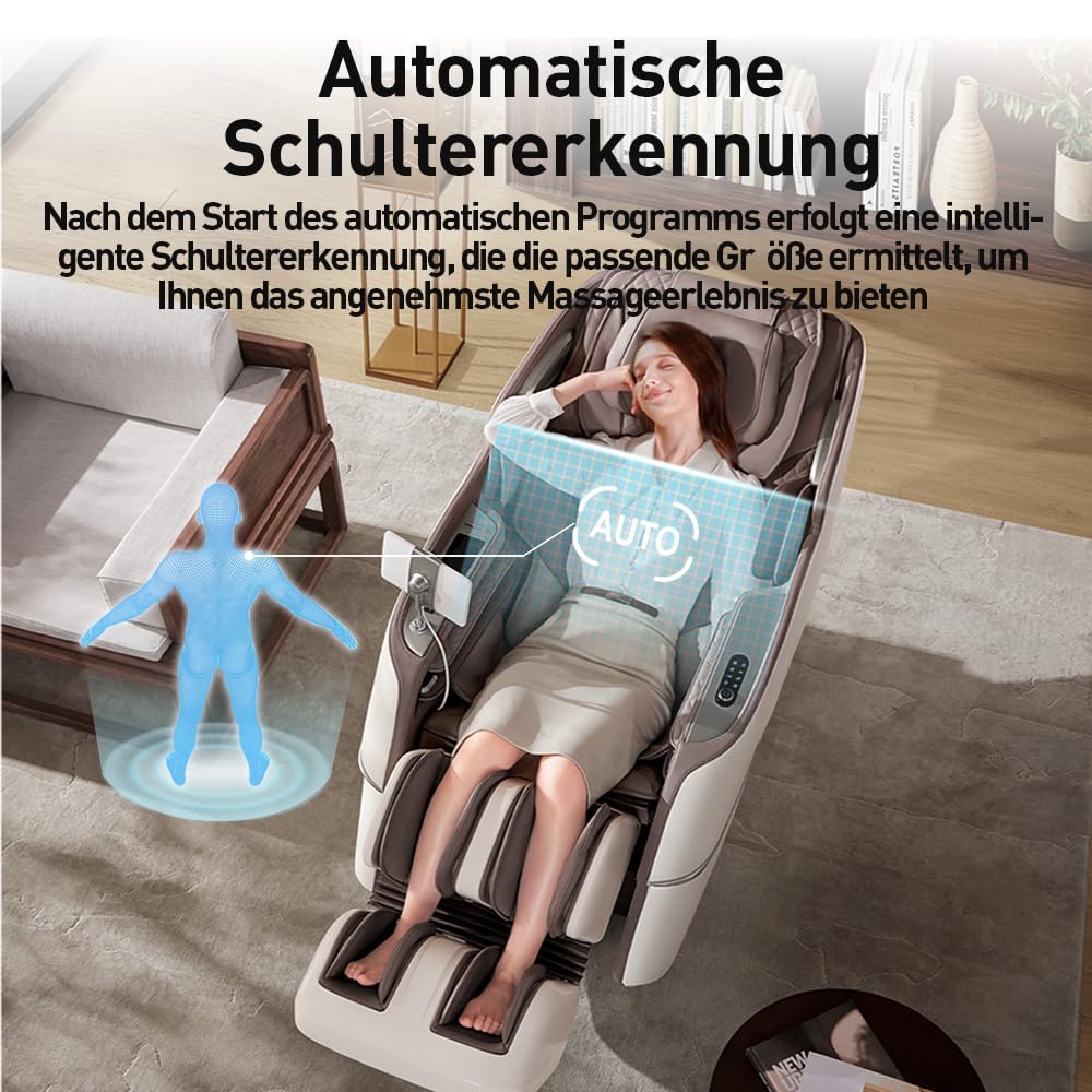 ROTAI 4D Fauteuil de massage complet du corps Fauteuil de massage à gravité zéro pour massage Back Neck relax at Home Office