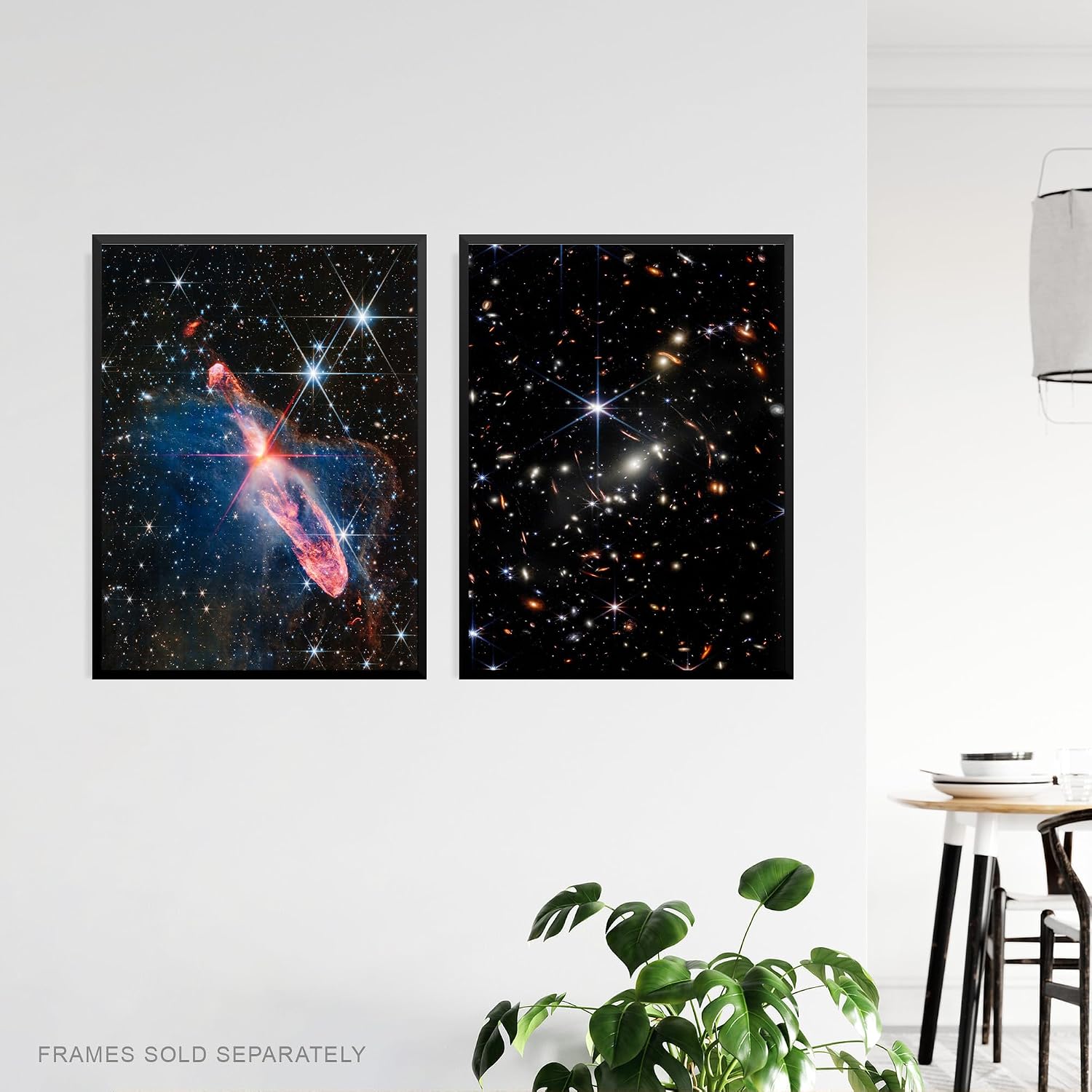 Artery8 Pack of 3 NASA James Webb Space Telescope Deep Field Image Galaxies Prelude to Supernova Actively Forming Stars Unframed 18X24 Inch Wall Art Living Room Prints Set