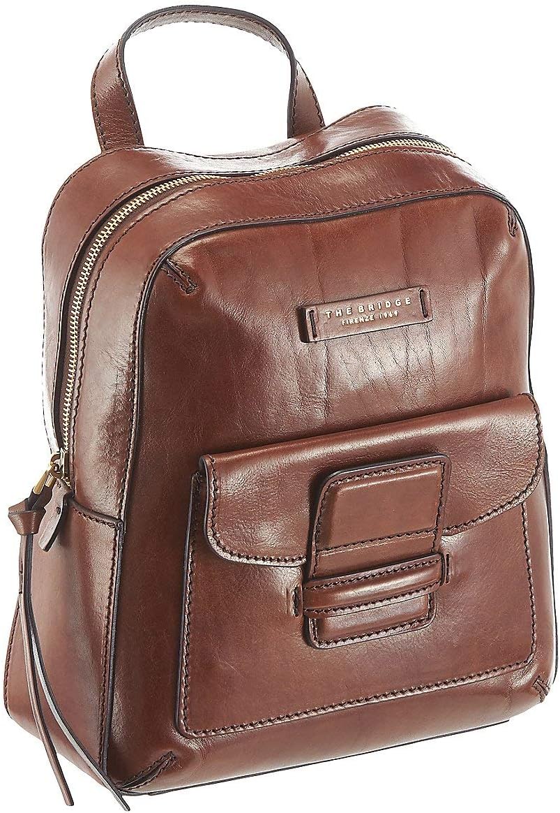 Saldi Zaino THE BRIDGE in Pelle Marrone linea Passpartout Made in Italy a  sconto