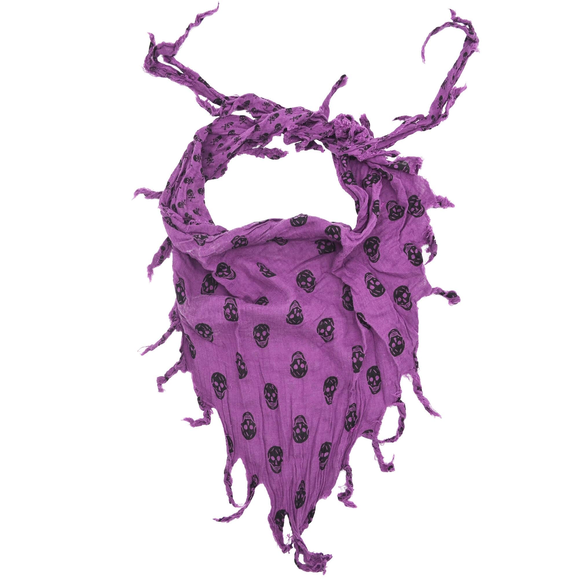 Zac's Alter Ego Lightweight Gothic Skull & Crossbones Reversible Triangle Scarf/Shawl