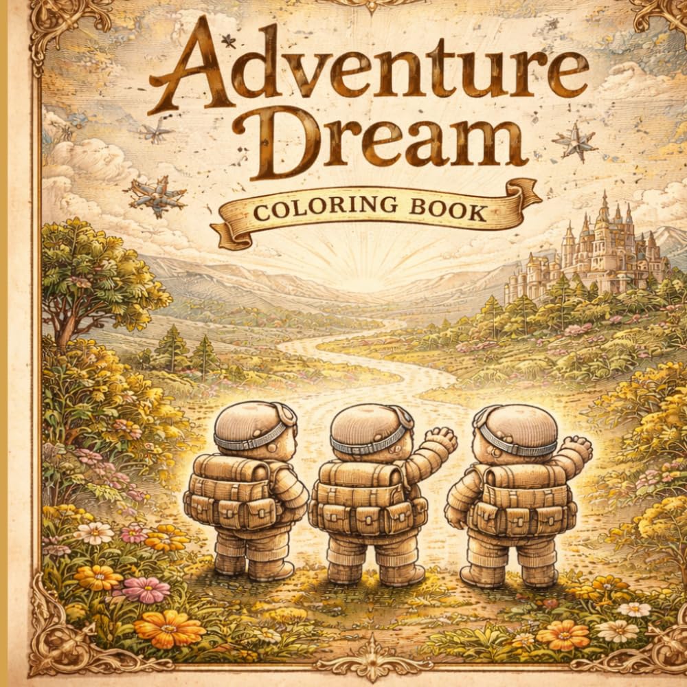 Adventure Dream Coloring Book: 70 Relaxing Fantasy Scenes with Cute Explorers | Easy & Beginner-Friendly | Single-Sided Pages (Dream Adventure Coloring Series)