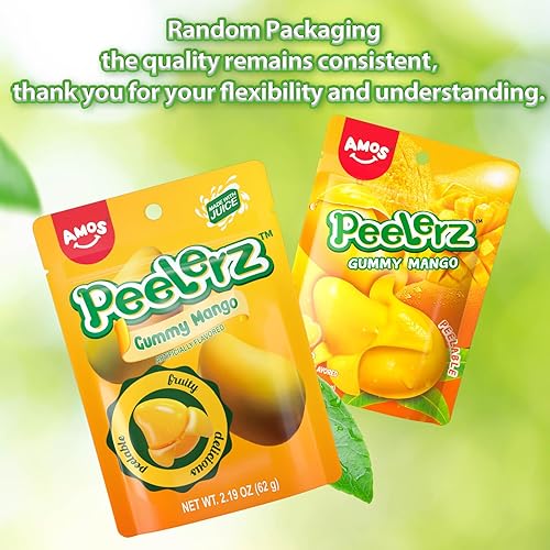 Miniatura 8 de Amos Peelerz - Caramelos de mango pelables, gomitas de mango Peelerz, bolsa resellable de 2.19 onzas (paquete de 8)
