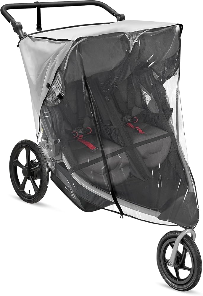 BOB Gear Duallie와 호환되는 유모차 레인 커버, 투명 — 사진 1
