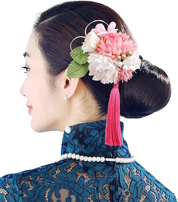 Amazon 髪飾り ヘアアクセサリー 和風 和装 花飾り 花 ドライフラワー プリザーブドフラワー 高級造花 ヘアアクセサリー 成人式髪飾り 舞妓風髪飾り つまみ細工 ヘアクリップ フラワー 髪留め 成人式 結婚式 入学式 卒業式 七五三 浴衣 着物 袴 振袖 造花 花火大会 和装