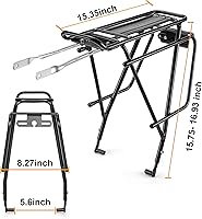 Vista 5 de CXWXC Portaequipajes trasero para bicicleta - Portaequipajes de carga para bicicleta para montaje de freno de disco/freno sin disco - Portaequipajes