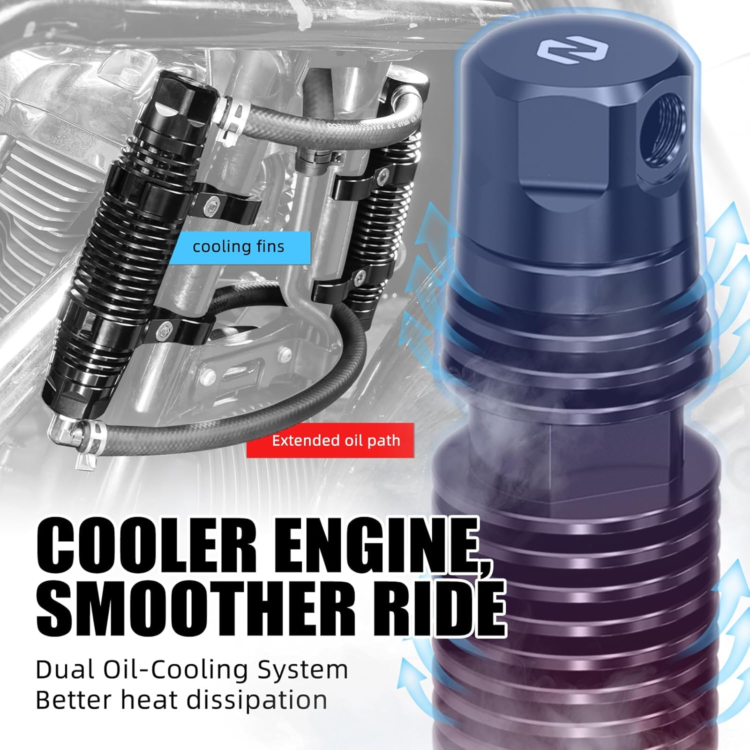 NICECNC Modular Dual Oil Cooler Set Compatible with Harley 115th Anniversary FLHTK 2018, CVO FLHXSE 2017-2019 See Fitments