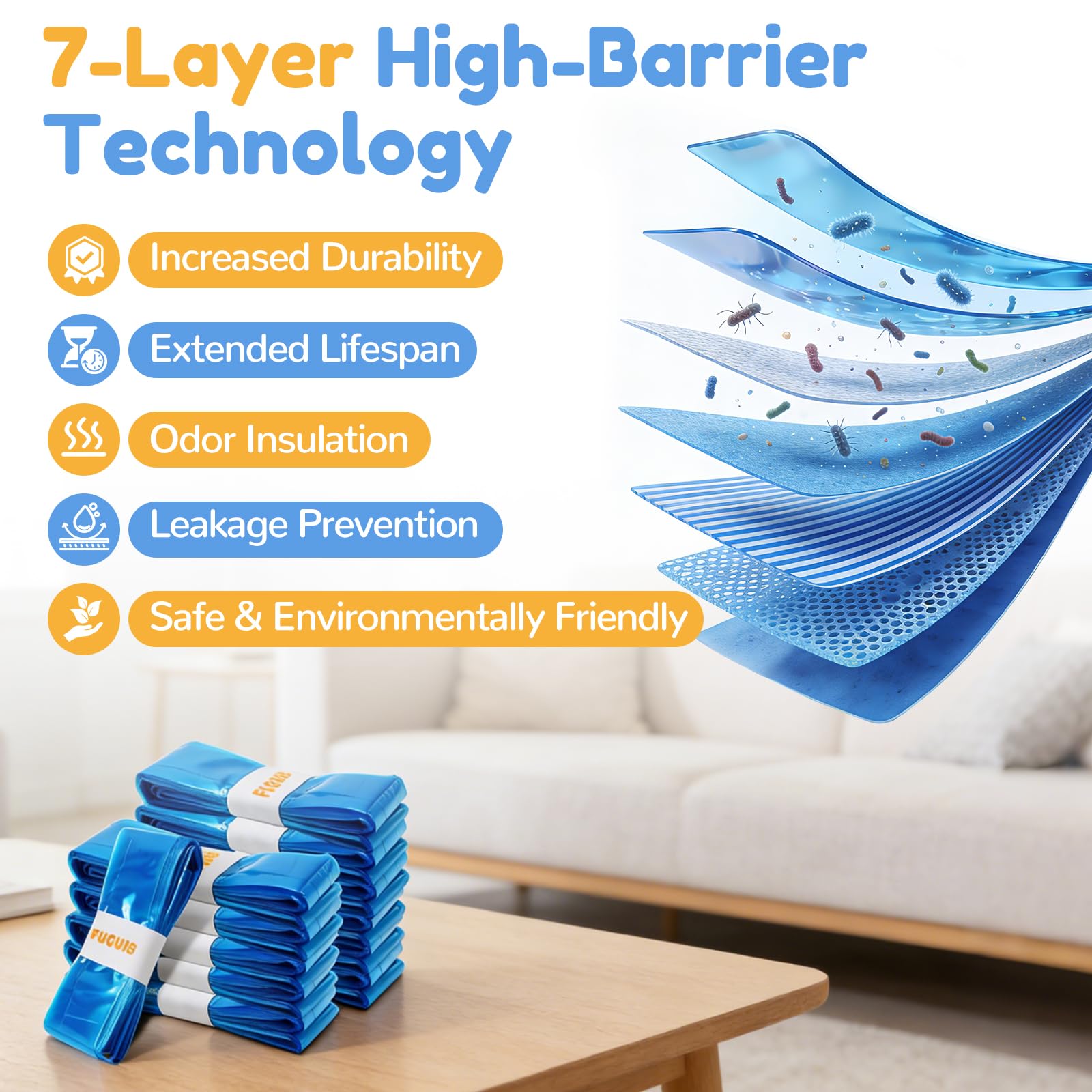 Recharge Poubelle A Couche Bebe 20er-Pack, 4.5M Sac Poubelle Couche, Haute Performance & Neutre Odeurs Avec Parfum Lavande, Bebe Recharge Sac Poubelle Couche Compatible avec Tommee Tippee, Angelcare