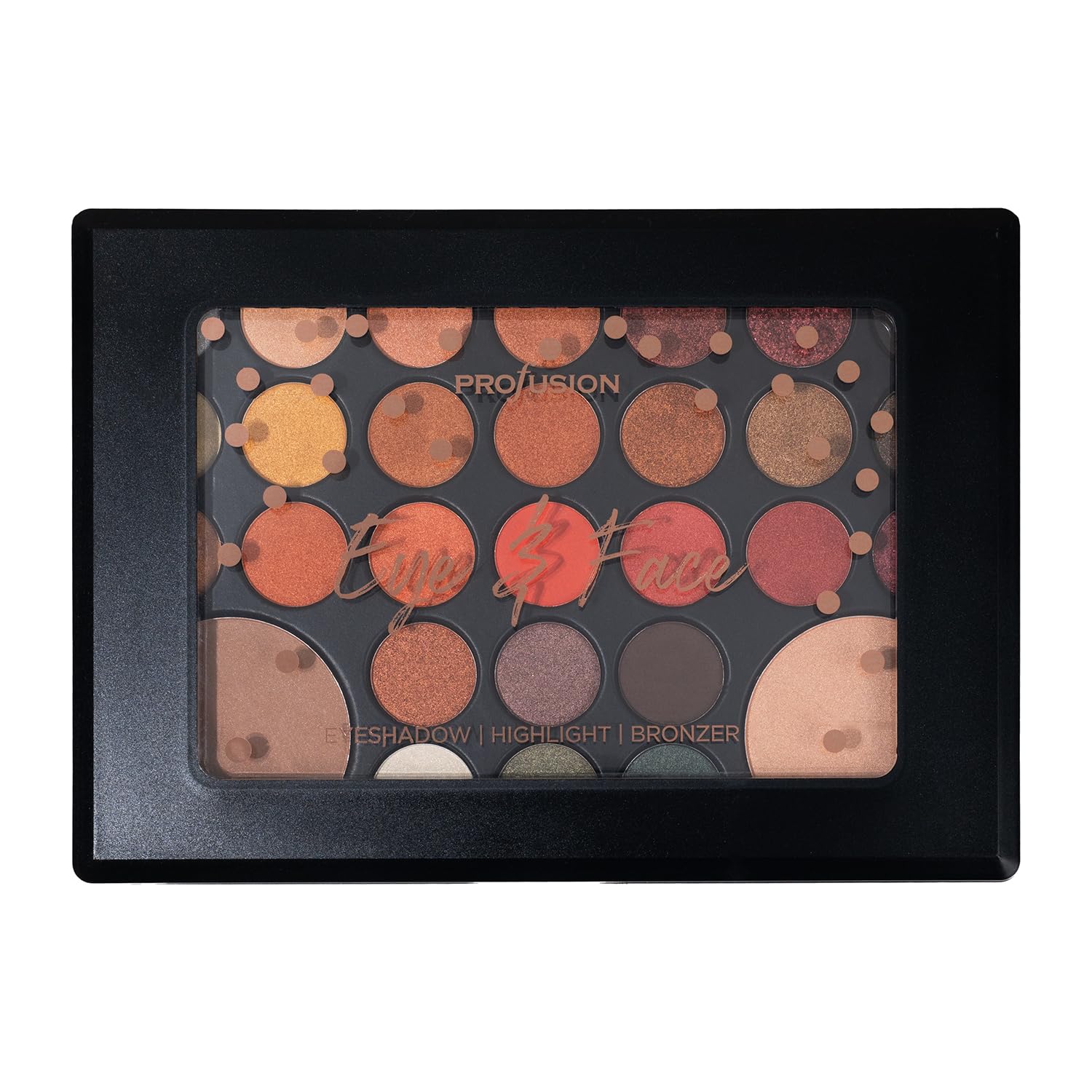 Profusion Cosmetics 29 Shade Eye and Face Makeup Palette, Richly Pigmented Multi Finish Eyeshadow, Highlighter, and Bronzer for Bold Eyecatching Looks